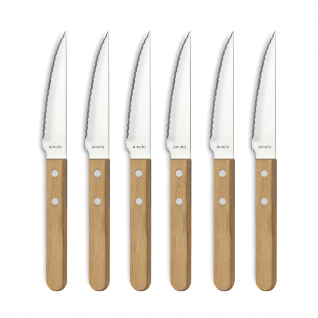 Coffret 6 Couteaux Steak Pizza Bois 21,5 Cm Amefa 3 Coffret 6 Couteaux Steak Pizza Bois 21,5 Cm Amefa