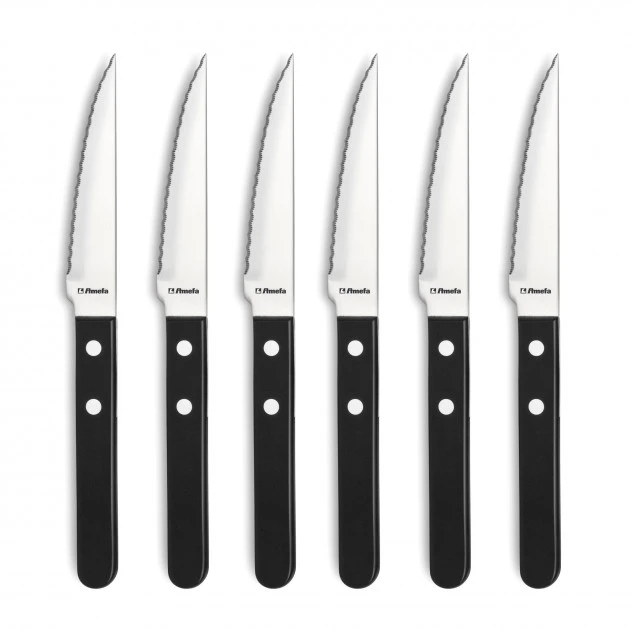 Coffret 6 Couteaux Steak Pizza Noir 21,5 Cm Amefa 3 Coffret 6 Couteaux Steak Pizza Noir 21,5 Cm Amefa