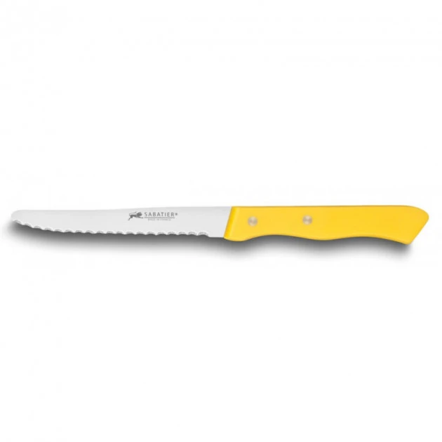 Couteau De Table Cranté 10,5 Cm Sabatier Jaune 3 Couteau De Table Cranté 10,5 Cm Sabatier Jaune