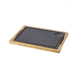 Alternative view of Plateau Pour Assiette Steak Bambou 37,5 X 28 Cm Basalt Revol