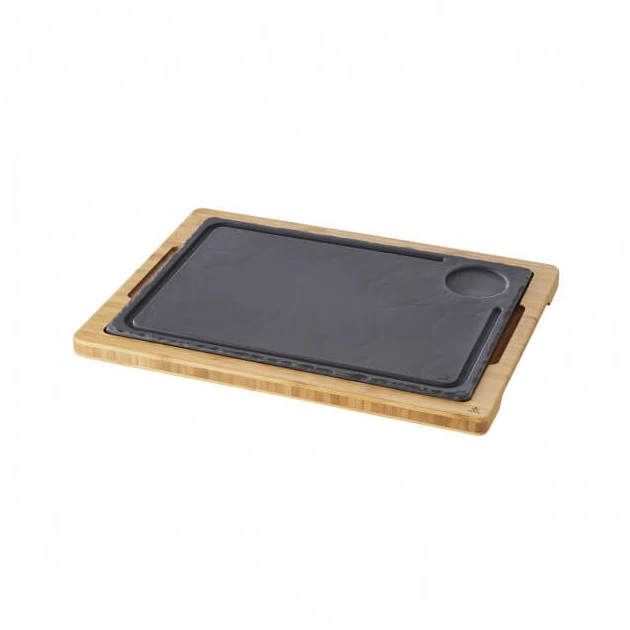 Plateau Pour Assiette Steak Bambou 37,5 X 28 Cm Basalt Revol 4 Plateau Pour Assiette Steak Bambou 37,5 X 28 Cm Basalt Revol – Image 2