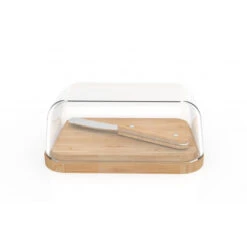 Alternative view of Set Beurrier En Verre Et Bambou Pebbly